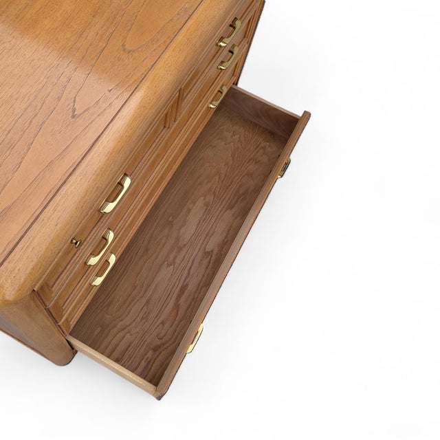 1980s Thomasville Prestige Oak Drawer Console Sideboard For Sale - Image 16 of 18