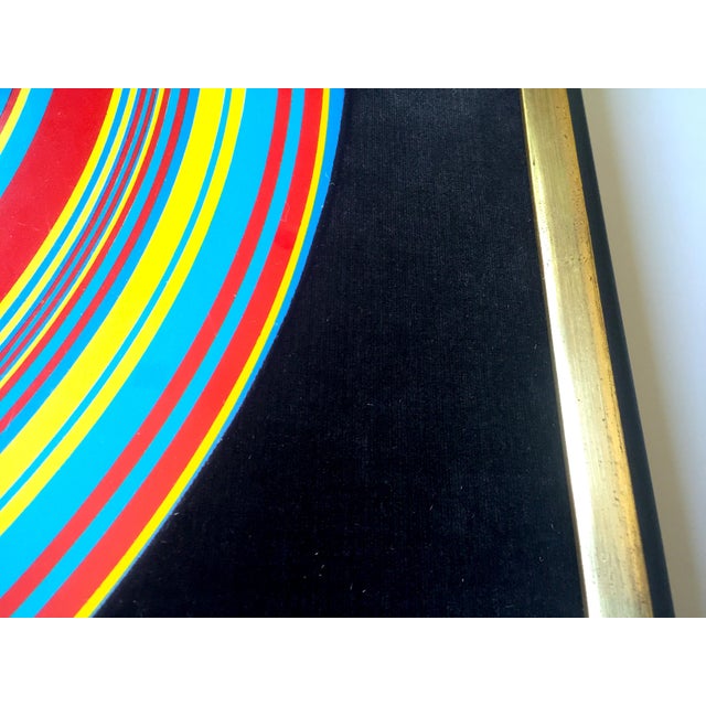 " Tadasky " Tadasuke Kuwayama Vintage 1968 Mid Century Modern Framed Op Art Lithograph Print " Whirling Circles " For Sale - Image 10 of 12