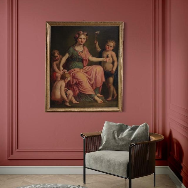 Hollywood Regency After Giuliano Traballesi, Aurora Triumphing Over Night, 1780, Oil Painting on Canvas For Sale - Image 3 of 16