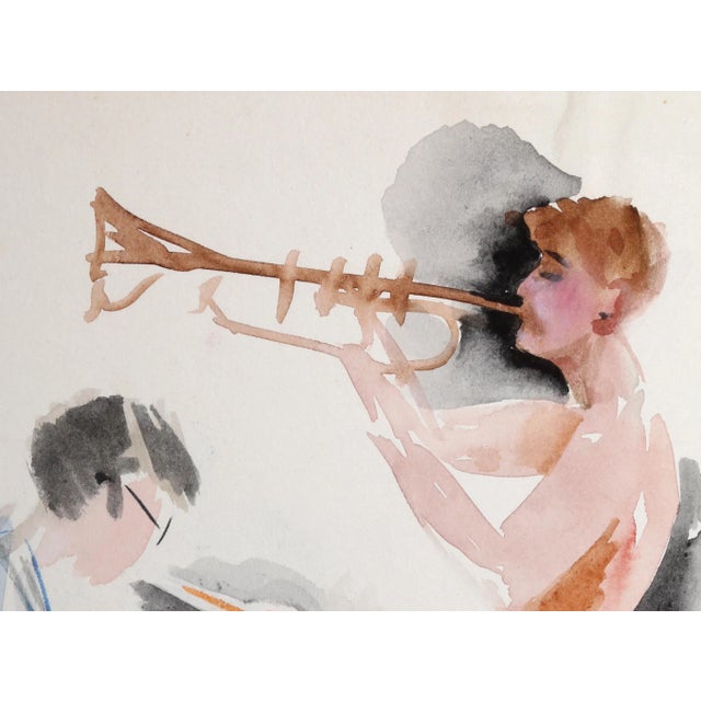 Modern Rehearsal, Erik Freyman Watercolor on Paper, Signed in Pen For Sale - Image 3 of 4