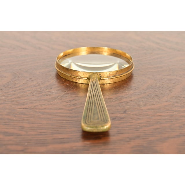 Art Deco Tiffany Studios New York Graduate Pattern Bronze Doré Magnifying Glass For Sale - Image 3 of 13