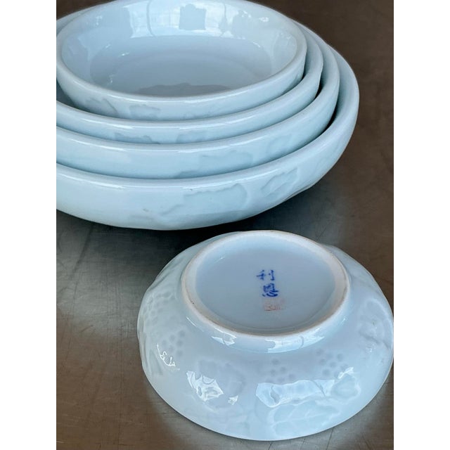 Vintage Asian Glazed Ceramic Stacking Bowls - Set of 5 For Sale In West Palm - Image 6 of 10