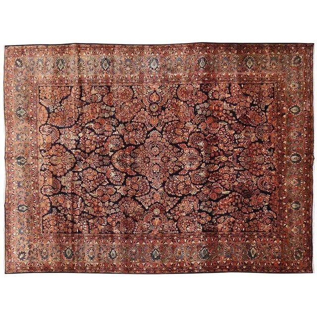 Antique Middle Eastern Hand-Knotted Sarough Rug For Sale - Image 11 of 11