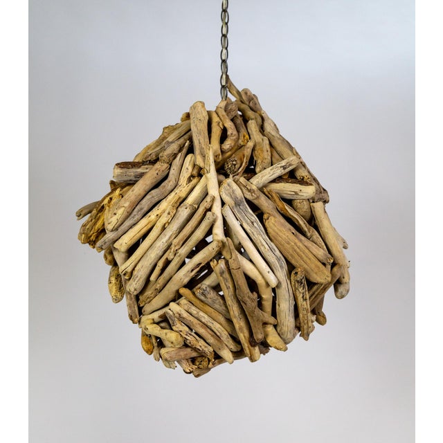 Large Vintage Driftwood Pendant Light For Sale - Image 4 of 11