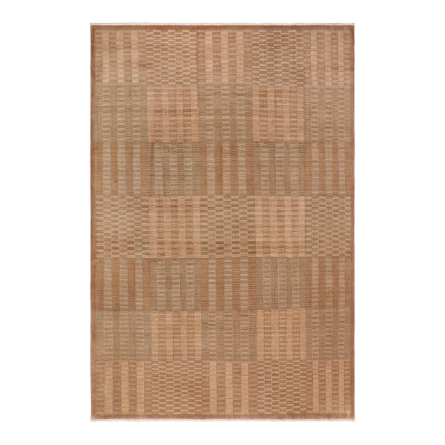 Boho Chic Gabbeh Brown/Beige Wool Rug - 10'0'' X 13'4'' For Sale