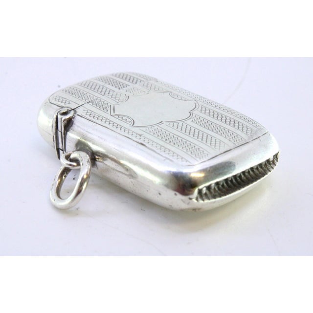 Guilloche Silver Matchbox with Bands For Sale - Image 4 of 8