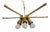 Mid-Century Brass Chandelier, 1970s For Sale