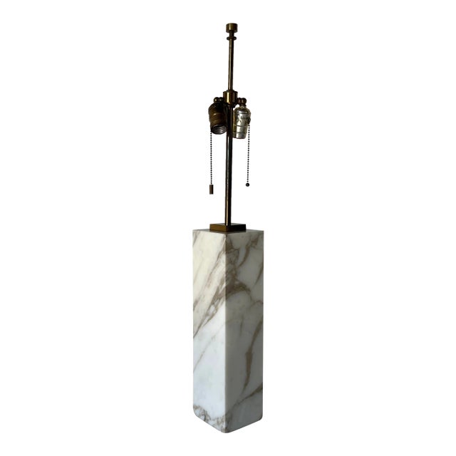 1950s T H Robsjohn Gibbings Marble Table Lamp by Hansen Lighting For Sale
