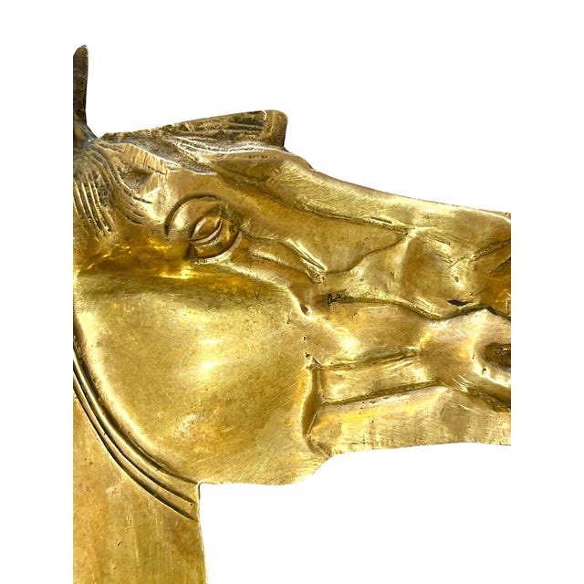 Vintage English Brass Horse Head Form Dish Ashtray For Sale - Image 6 of 10