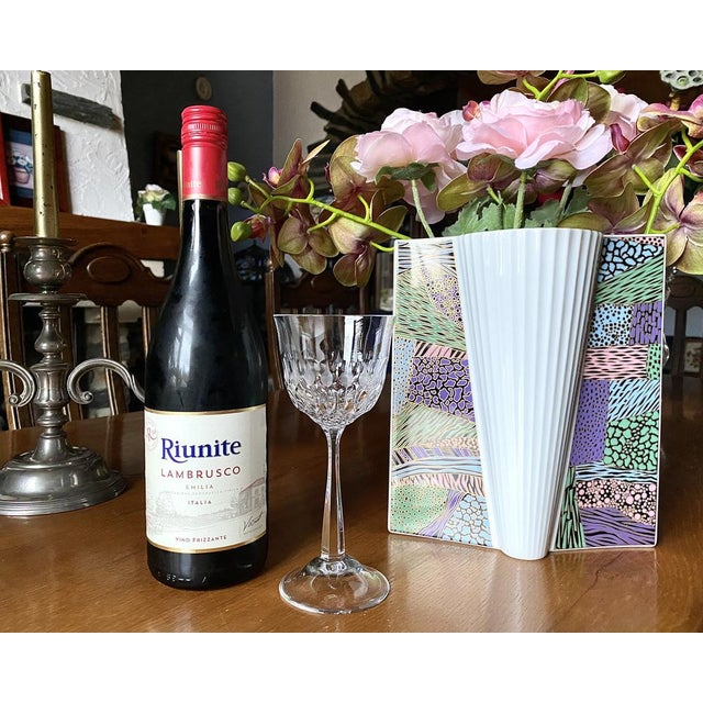 Vintage set of 6 crystal wine/champagne glasses. Produced in Germany, by the famous manufacturer Peill Glasses. Colorless...