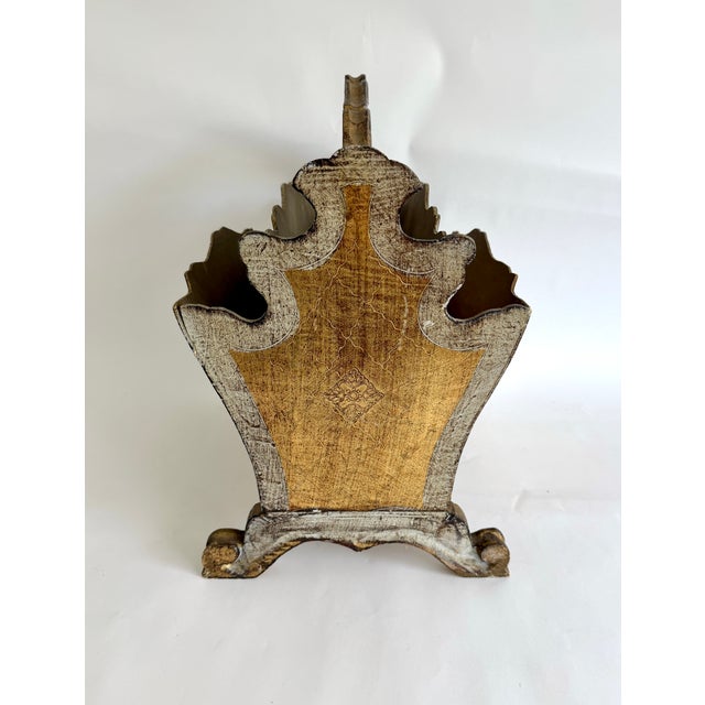 1960s 1960s Italian Florentine Giltwood Magazine Rack For Sale - Image 5 of 10