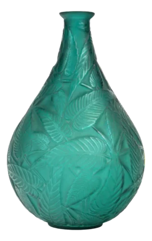 Sauge Vase in Tinted Emerald Green by René Lalique, 1923
