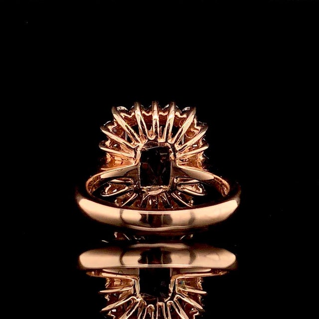 1990s Tourmaline Rubellite Diamond Ring 14 Kt 7.45 TCW Certified, Size 6 For Sale - Image 11 of 17