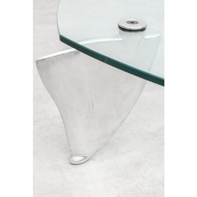 Model Flipper Glass & Aluminum Coffee Table by Matthew Hilton for SCP, 1980s For Sale - Image 4 of 11