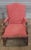 Late 20th Century Late 20th Century Pair of Baker Furniture Mahogany Open Arm Chairs Chippendale Style Red Moire Fabric For Sale - Image 5 of 11