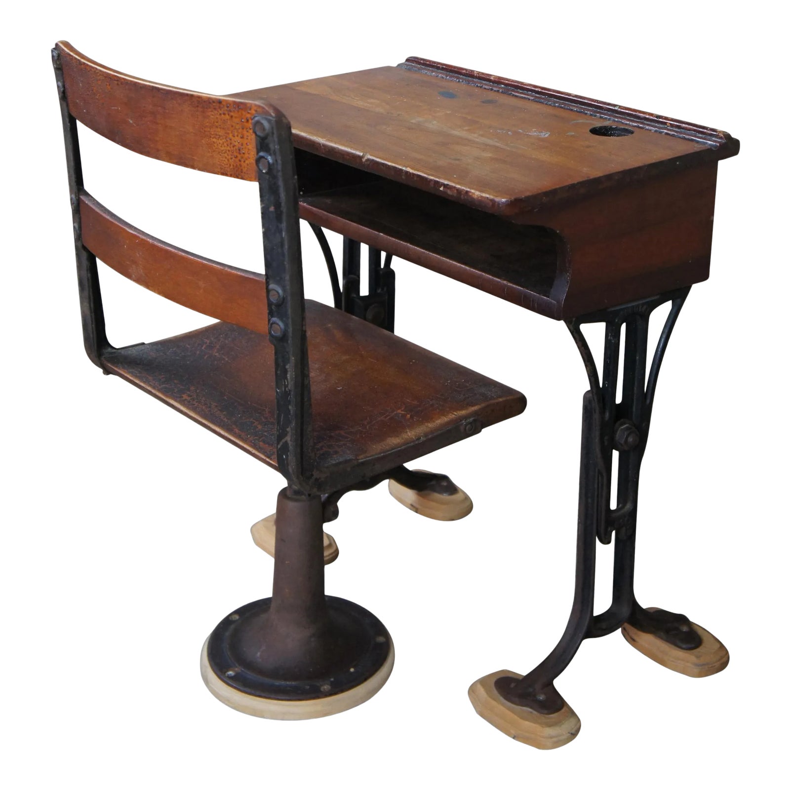 Antique Pine Chandler Boston Adjustable Childs School Desk & Chair 2 Pieces Chairish