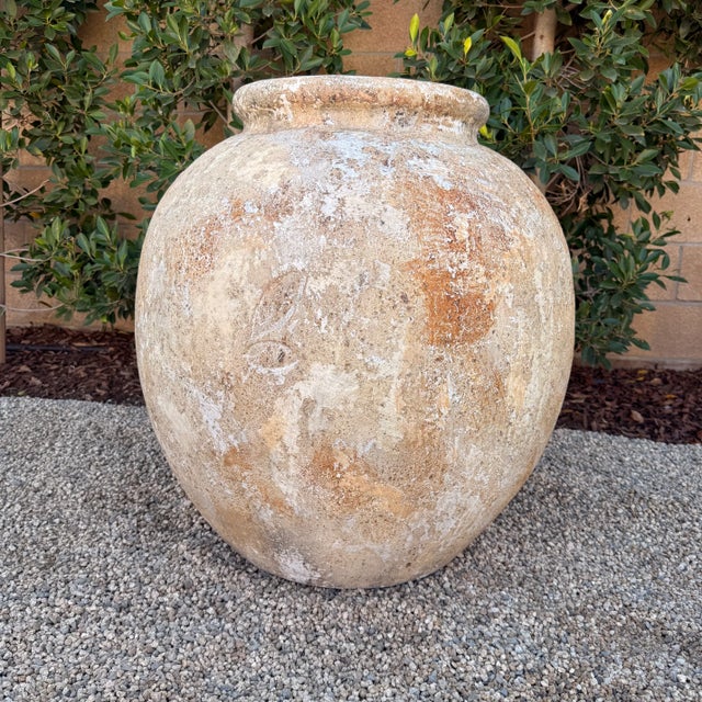 Beautiful Large Clay Pots in the europan biot jarre style Cream, brown, terracotta colors Size: 28" d x 29"h Opening 13"...