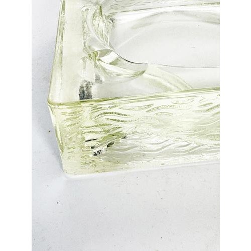 Glass Art Deco Square Ashtray in Saint-Gobain Glass, France, 1940s For Sale - Image 7 of 10
