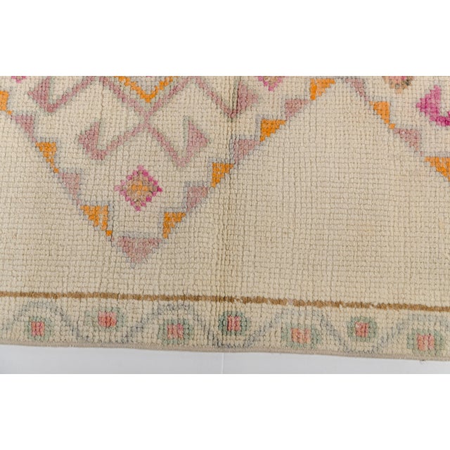 Oushak Vintage White Wool Runner For Sale - Image 6 of 10