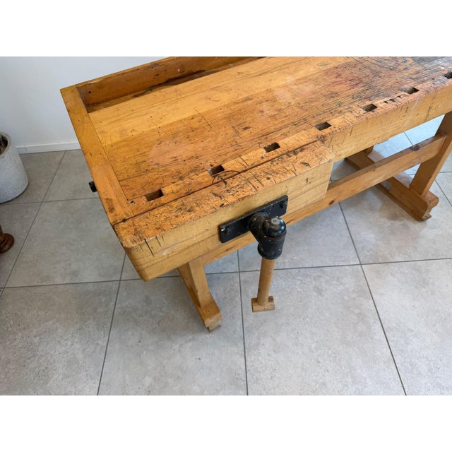 Wood German Workbench in Solid Wood For Sale - Image 7 of 12