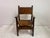 Vintage Spanish Walnut and Leather Armchair, 1950s For Sale - Image 4 of 16