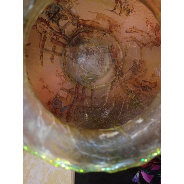 Early 20th Century Authentic 1919 Bohemian Moser 24 Karat Gold Glitched Crystal Chalice For Sale - Image 5 of 5