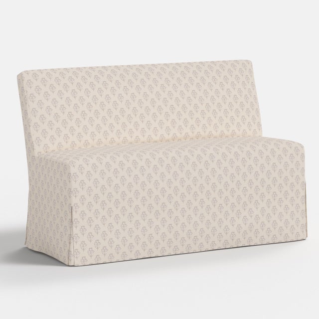 Spritely Home Slipcover for Stoffer Home x Cloth & Company for Lindy Slipcover Dining Banquette in Francie Floral Sage For Sale - Image 4 of 7