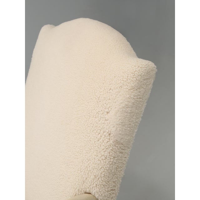 Antique French Shearling Upholstered Armchair, Restored For Sale - Image 4 of 12