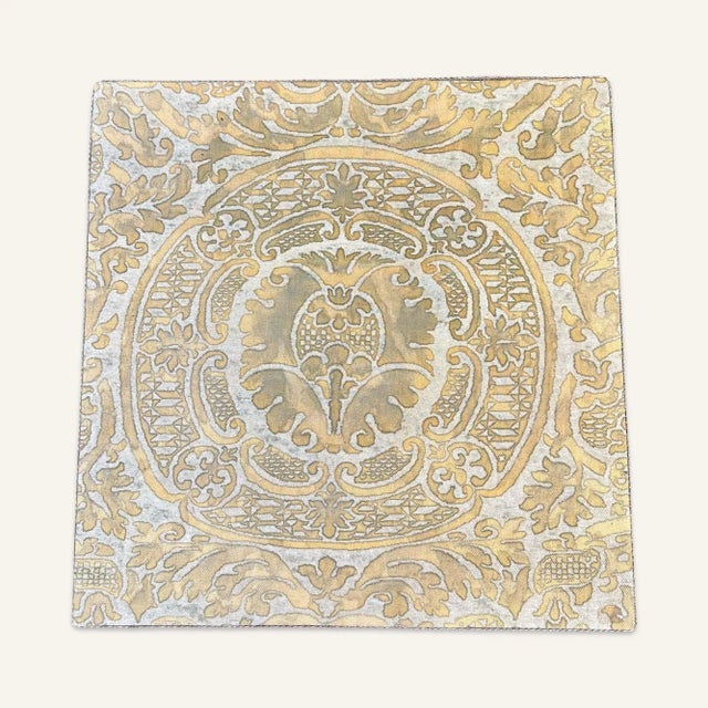 Mid 19th Century Victorian Bamboo Side Table With Fortuny Fabric Cover For Sale - Image 6 of 6