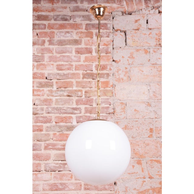 1960s Mid-Century Czech Brass Pendant Light attributed to J. Kamenický Šenov, 1960s For Sale - Image 5 of 9