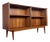 Mid-Century Walnut & Teak Sliding Glass Display Cabinet For Sale