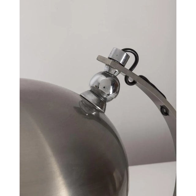 Vintage Italian Ministerial Table Lamp in Chromed Metal For Sale - Image 4 of 9
