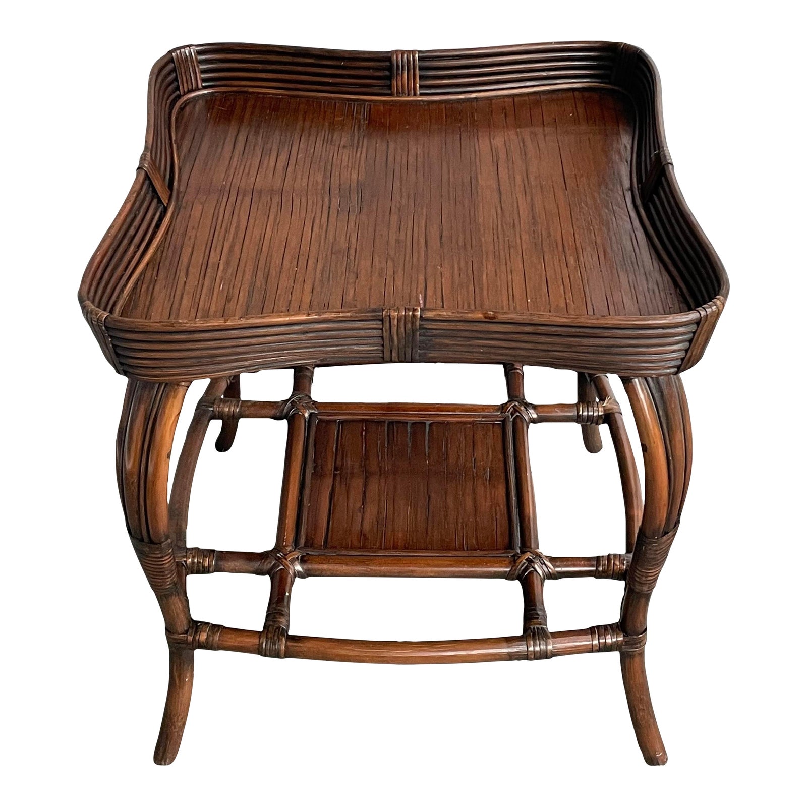 Vintage Rattan Side Table | Chairish