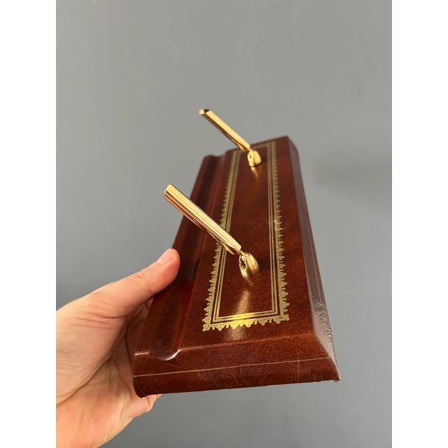 1970s Italian Leather Scully & Scully Double Pen Holder For Sale - Image 9 of 12
