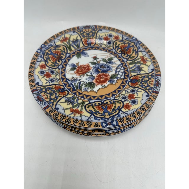 Chinoiserie Vintage Horchow Coffee Mugs and Plates, Set of 4 For Sale - Image 3 of 6