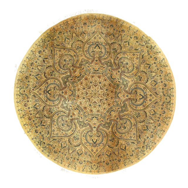 Pasargad DC Ivory Hand Knotted Round Rug For Sale