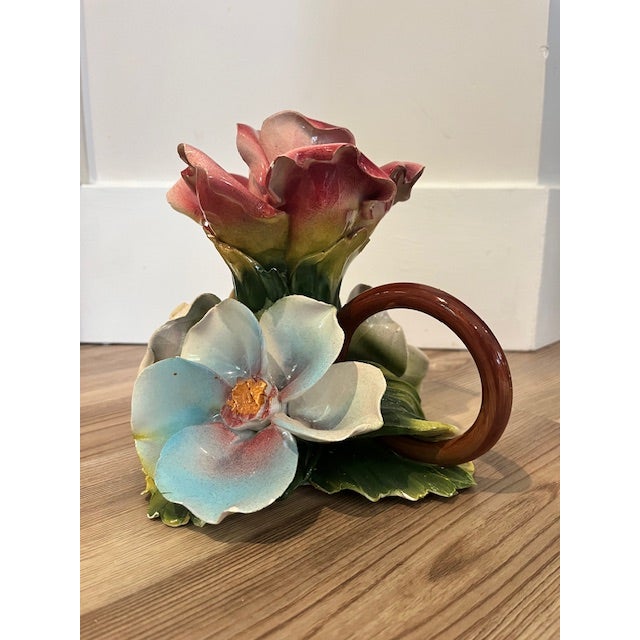 Tuscan Vintage Capodimonte Floral Centerpiece For Sale - Image 3 of 8