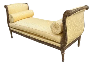 Antique Louis XV Style Chaise Lounge Daybed W Nancy Corzine Matelassé Fabric
