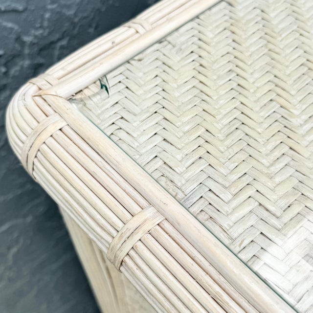 Vintage Boho Chic Wicker Highboy Dresser For Sale - Image 10 of 10