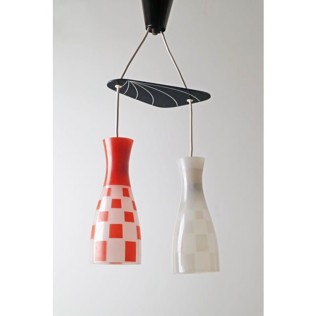 Diabolo Glass Shade Pendant Lamp, 1950s For Sale - Image 14 of 18