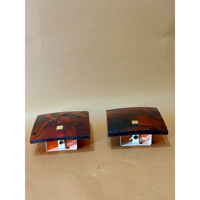 Resin Wall Lights, 1970s, Set of 2 For Sale - Image 4 of 7