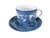 Vintage Blue & White Porcelain Willow Pattern Set of 4 Tea Cups For Sale In New York - Image 6 of 10