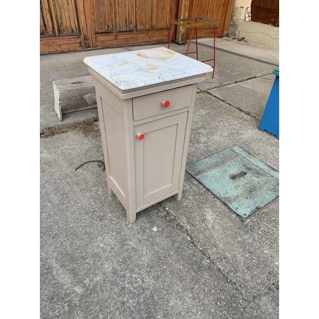 Vintage German Marble Top Nightstand or End Table For Sale - Image 6 of 6
