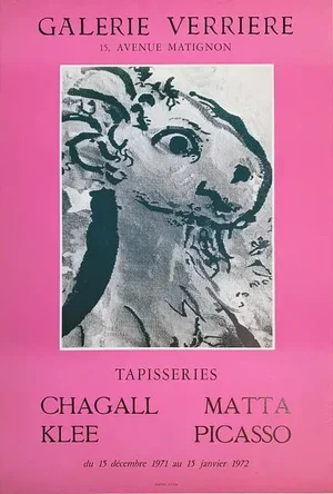 Marc Chagall Russian-French, 1887–1985 Chagall, Klee, Matta, Picasso, Galerie Verriere Poster with image by Marc Chagall, 1972