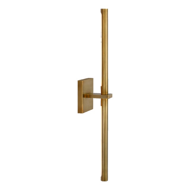Kelly Wearstler for Visual Comfort Signature Axis Large Linear Sconce in Antique-Burnished Brass For Sale