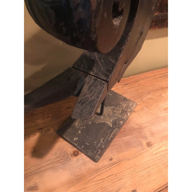 Wood Mounted Boat Prow Mid-Century. Architectural Art Element on Stand For Sale - Image 7 of 11