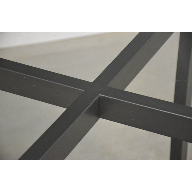 1970s Low 60” Round Glass Top Dining Table For Sale - Image 9 of 9