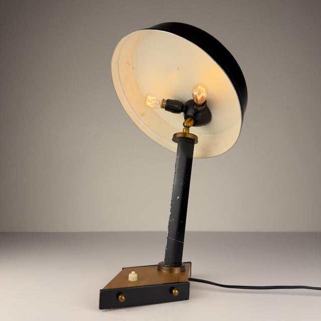 Vintage Metal Desk Lamp attributed Oscar Torlasco, Italy, 1950s For Sale - Image 14 of 18