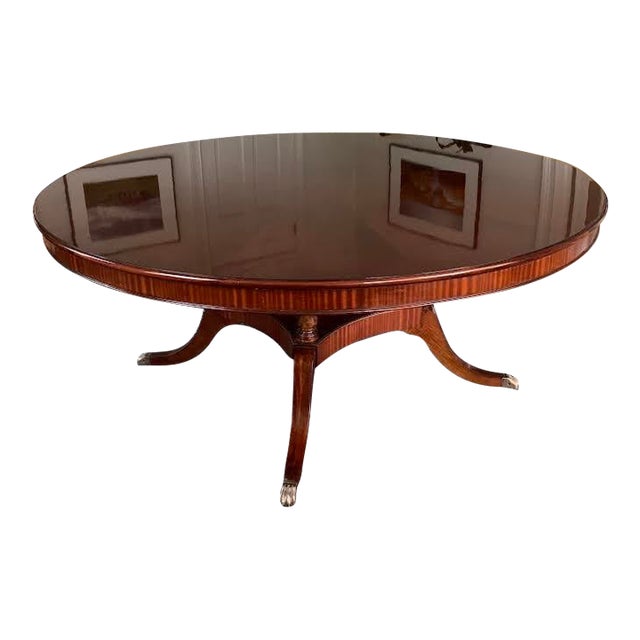 Contemporary Round Mahogany Dining Table For Sale