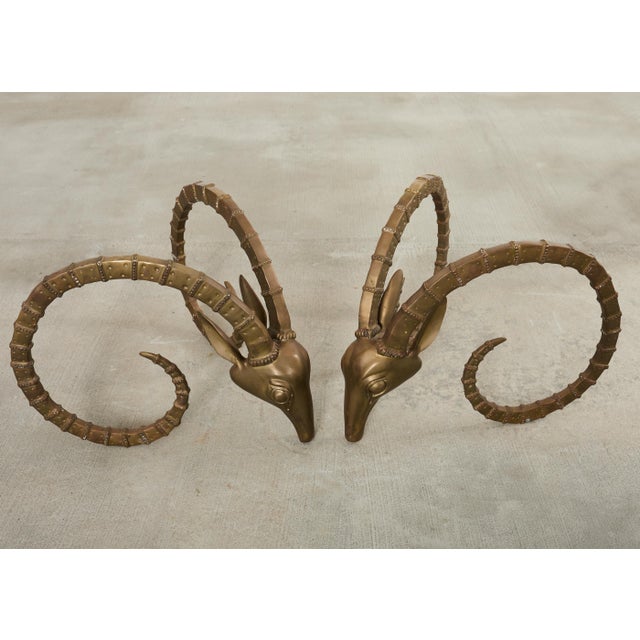 Brass Ibex Rams Head Cocktail Table After Alain Chervet For Sale - Image 14 of 17